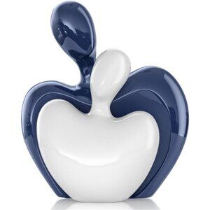 Blue White Couple Hugging Mini Ceramic Statue Figurine Home Decor Accent Stand